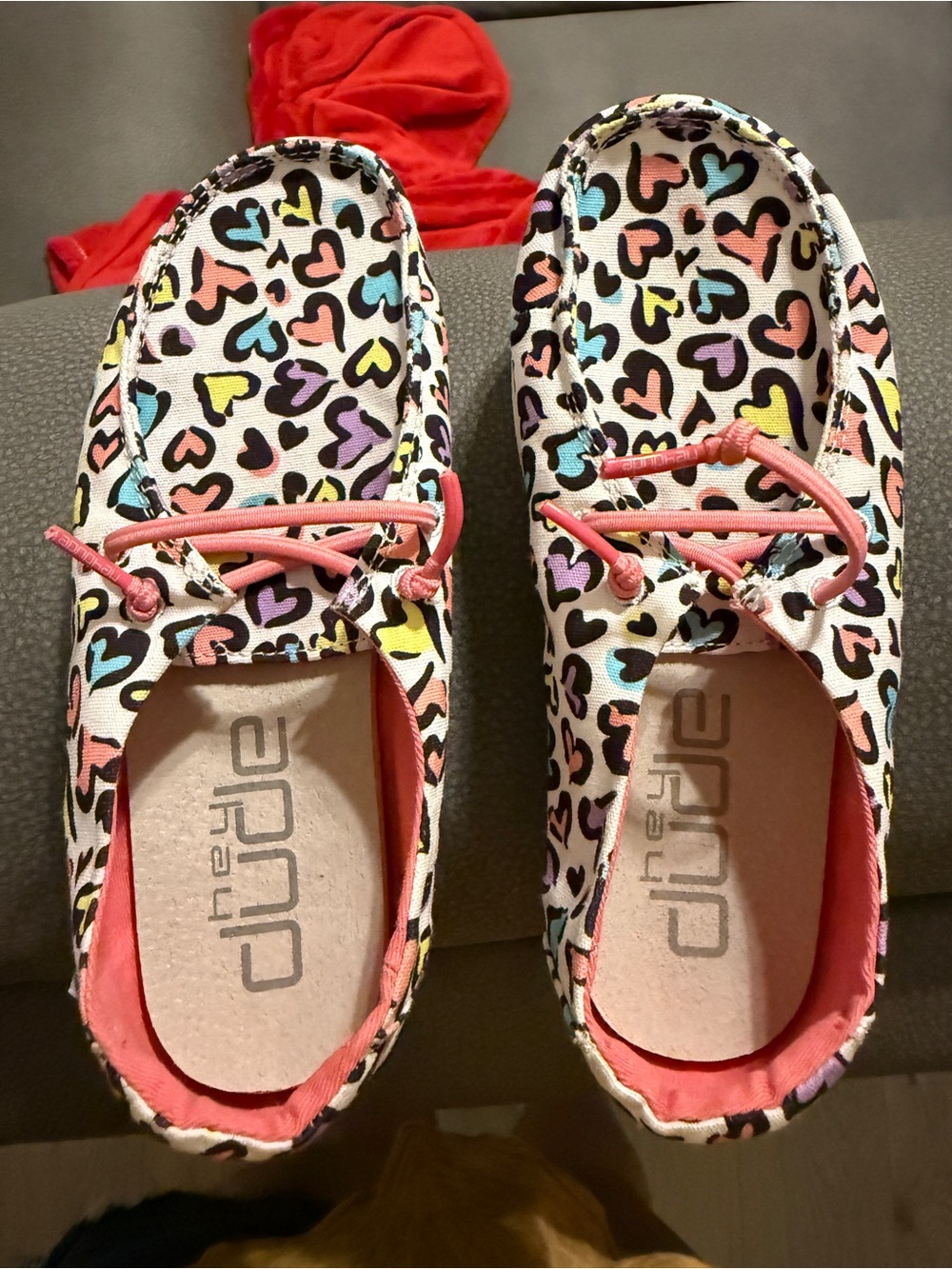 Hey Dude Kids Pink Multi Heart Print